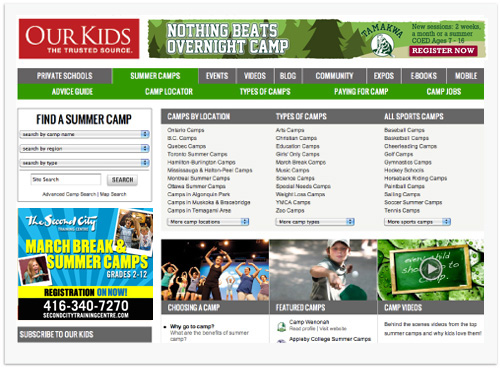 Top site for parents searching for summer camps